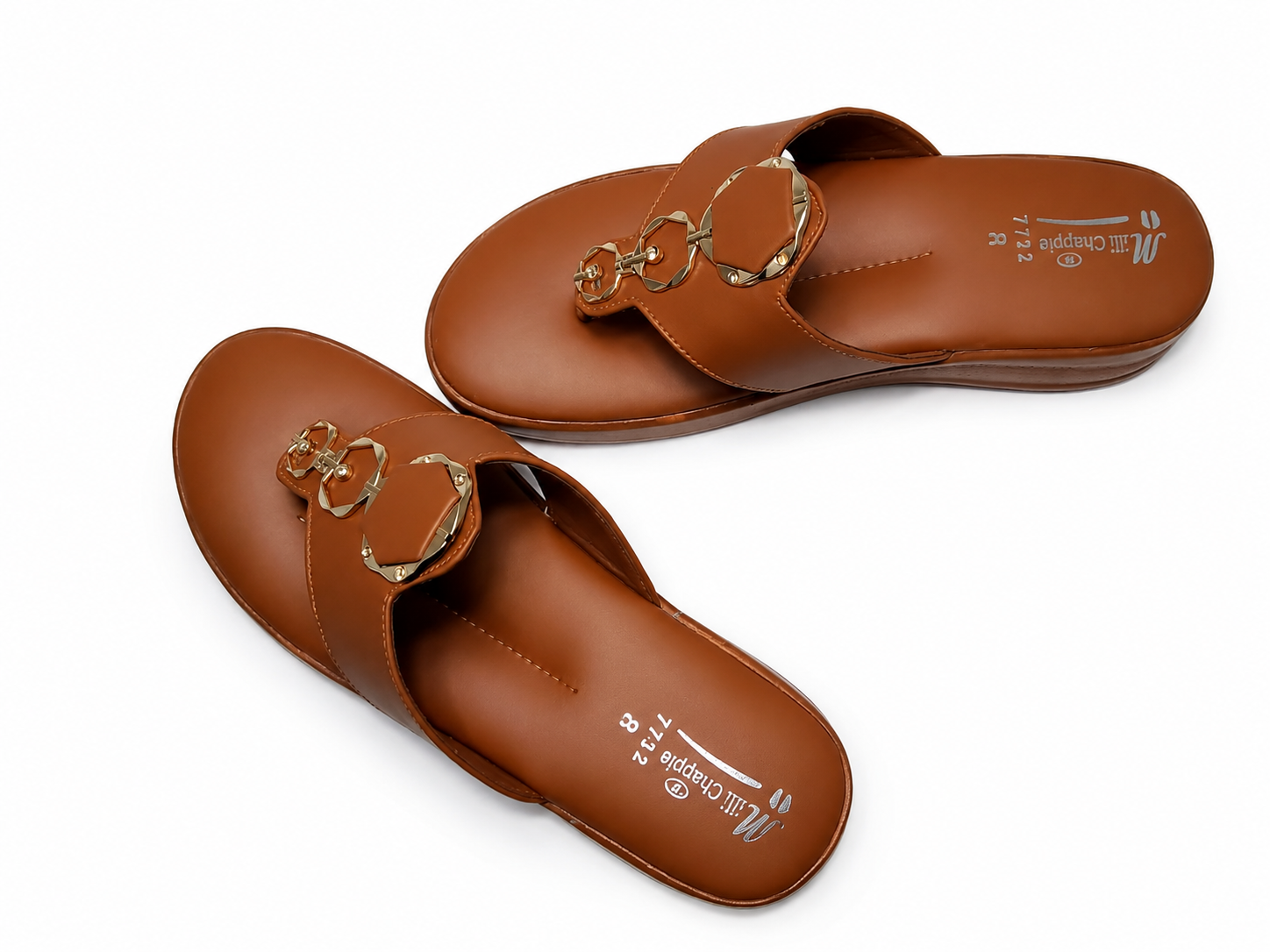 Junoon Caramel Flat Slippers - Image 4