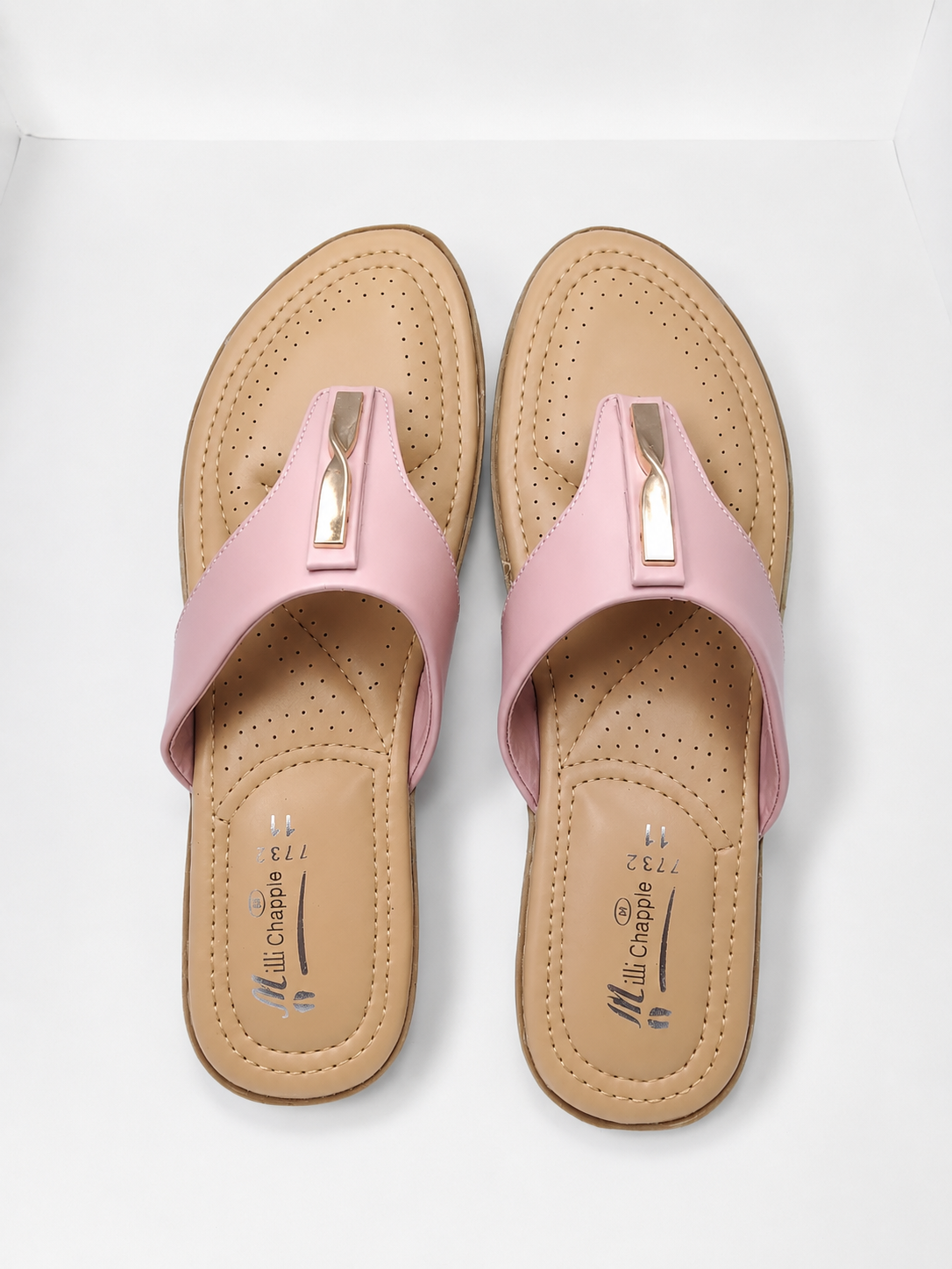 Blush Pink Comfort Flat Slides - Image 2