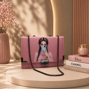 Junoon Blush Pink Girl Art Crossbody Bag