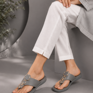 Silver Mist Comfort Toe-Ring Slides