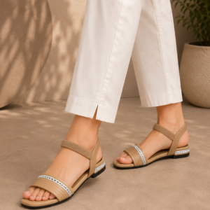 Nude Elastic Back Sandals