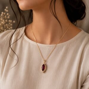 Elegant Ruby Crystal Necklace