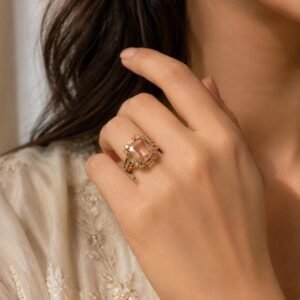 Emerald-Cut Crystal Ring