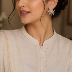 Pearl Bloom Crystal Stud Earrings