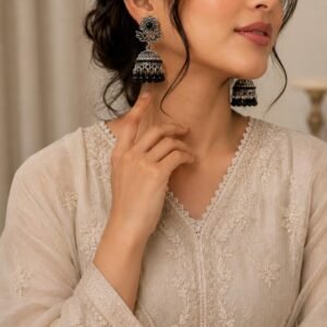 Midnight Noir Jhumka Earrings
