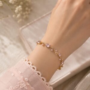 Elegant Floral Crystal Bracelet